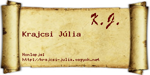 Krajcsi Júlia névjegykártya